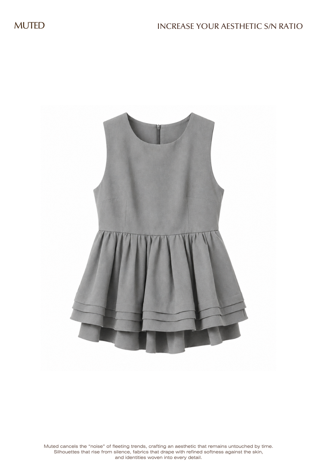Double Flare Tuck Peplum Top