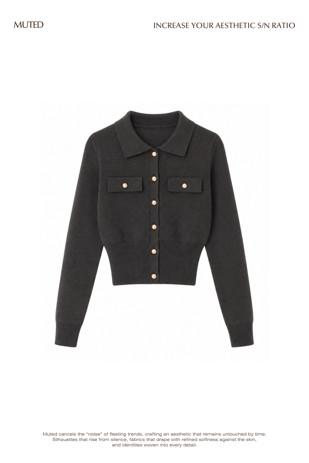 [40%] Classic Collar Knit Cardigan