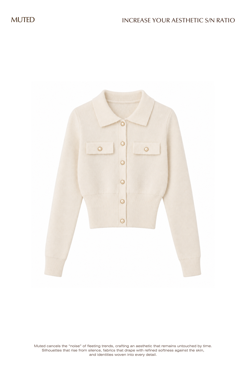 [40%] Classic Collar Knit Cardigan