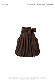 Velour ribbon blouse
