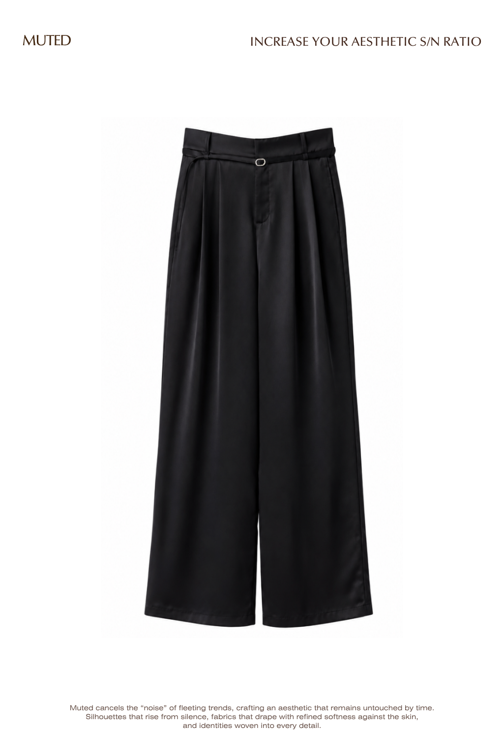 [50%] Satin Two Tuck Slacks