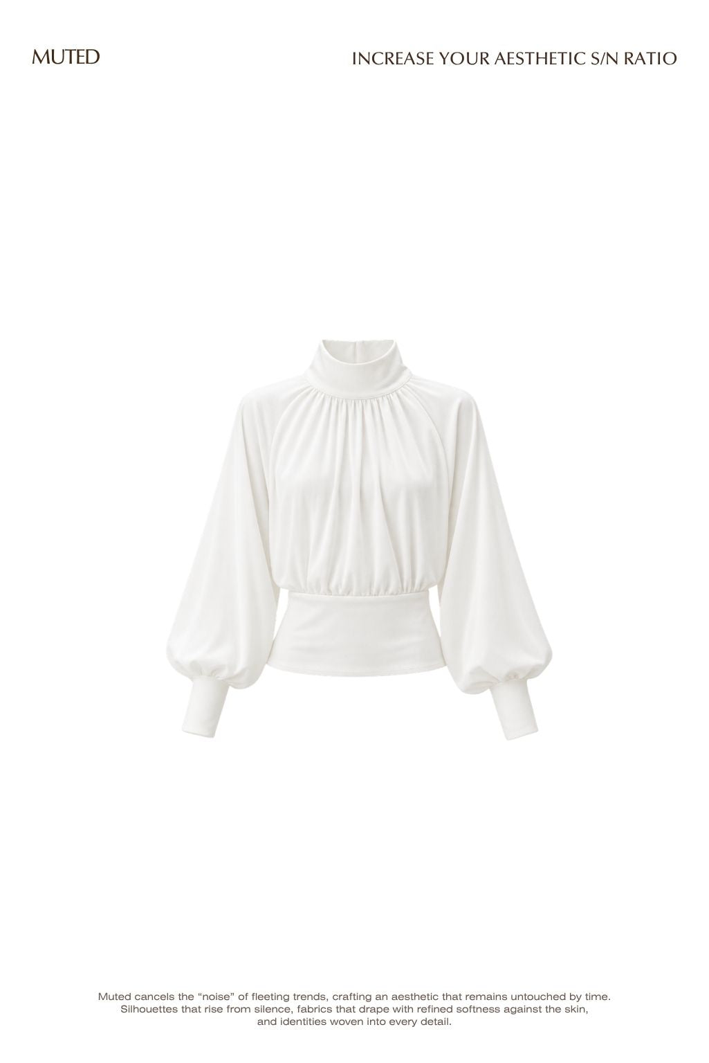 [30%]Drape High Neck Blouse