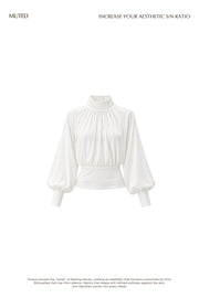 [30%]Drape High Neck Blouse