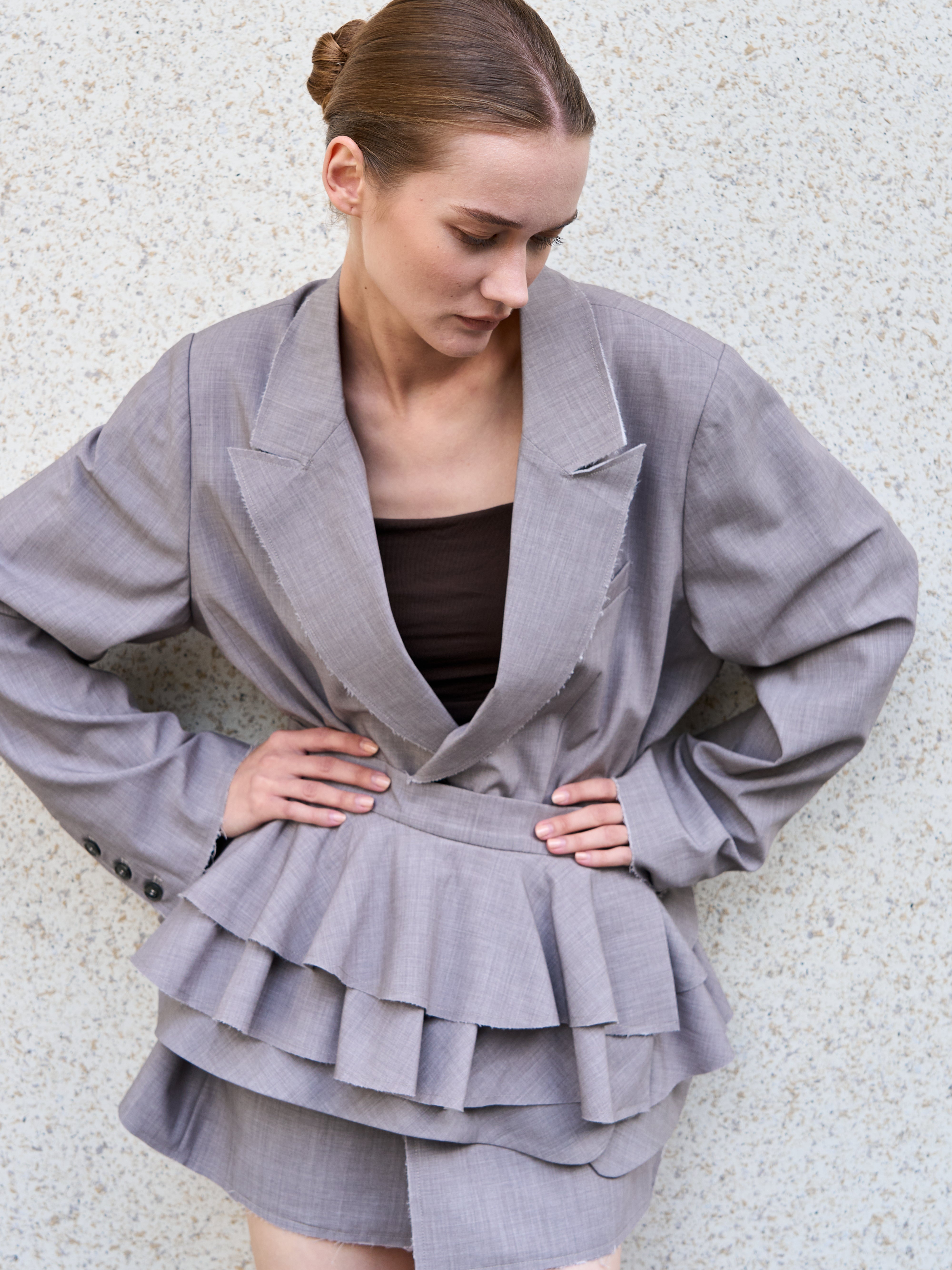 Oversized Raw Edge Jacket