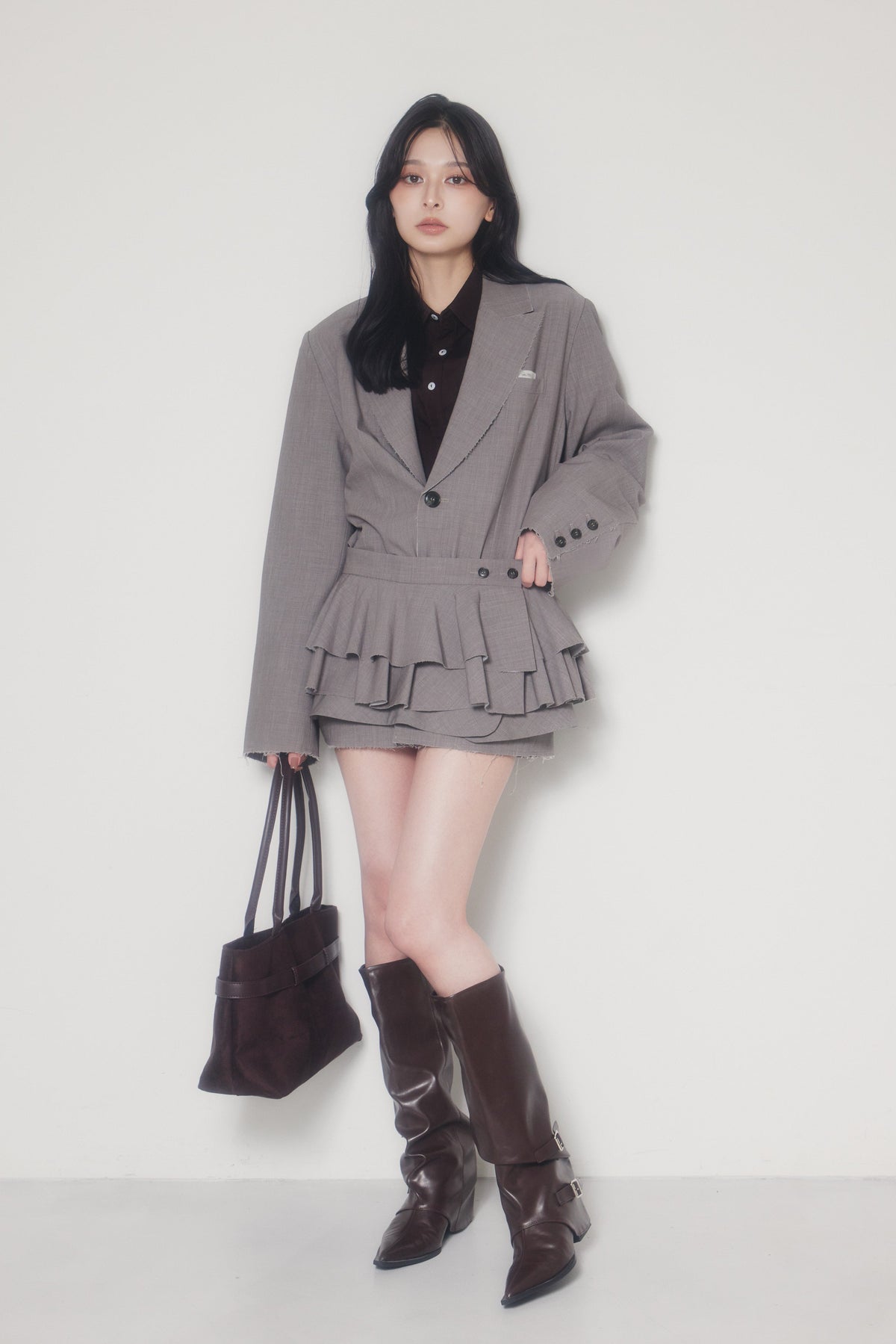 Oversized Raw Edge Jacket