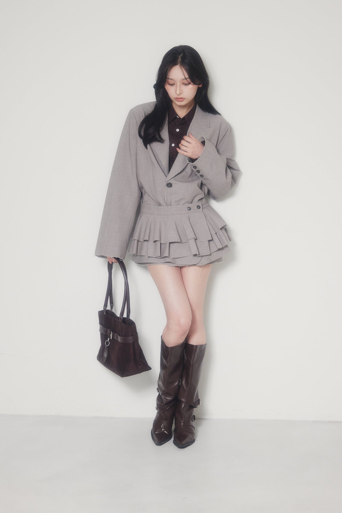 Raw Edge Frill Peplum