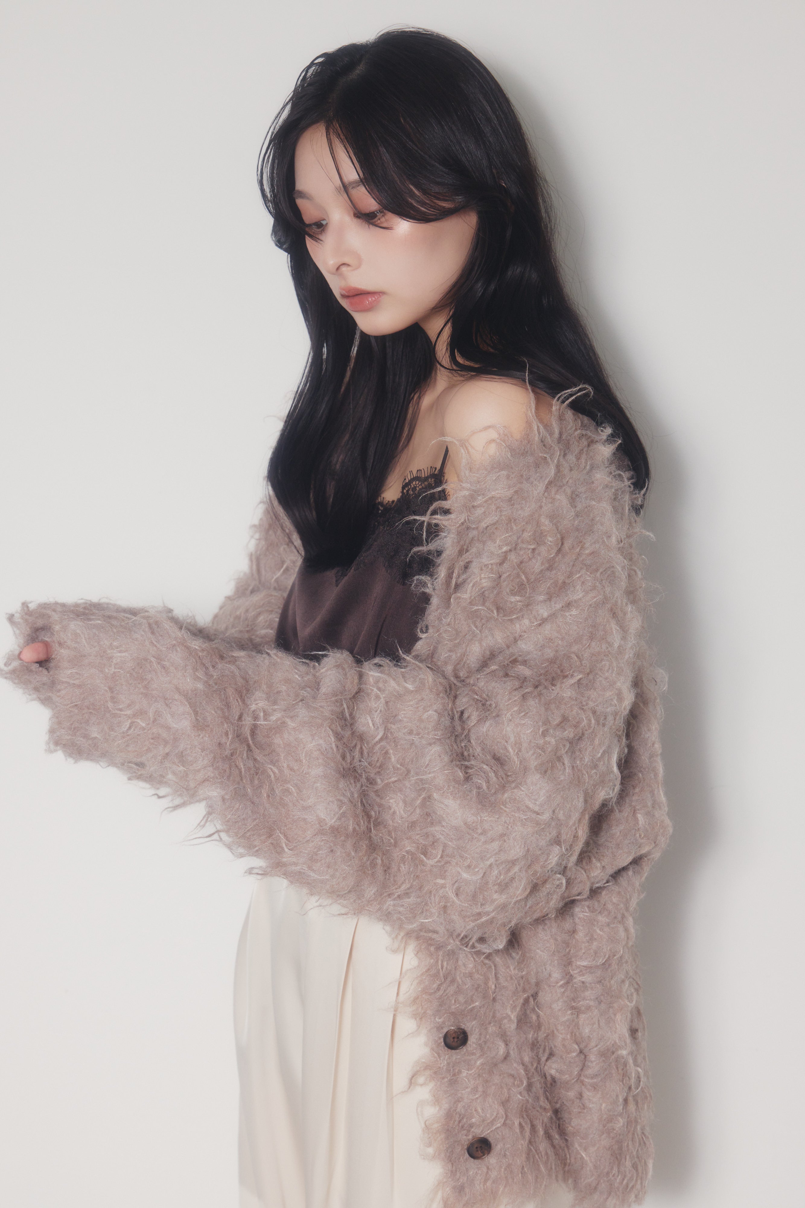[30%] shaggy Wool Cardigan