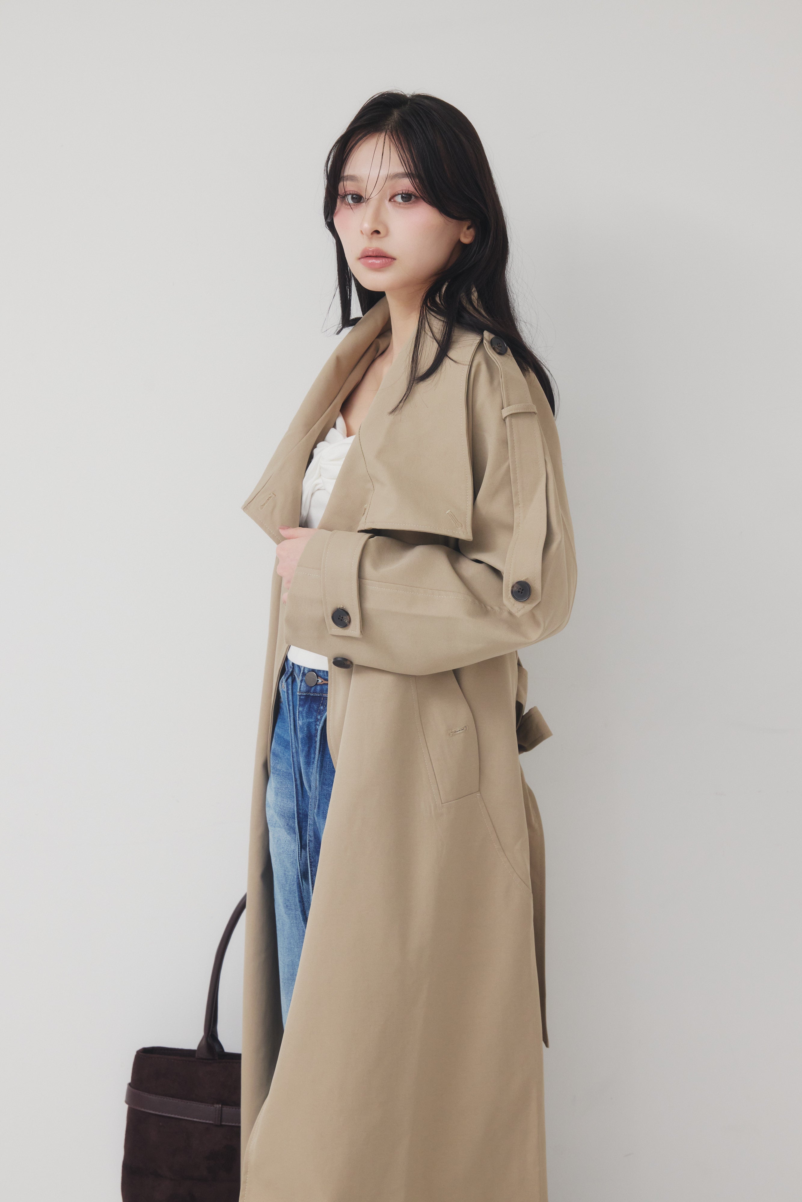 [50%]Oversized Long Trench Coat