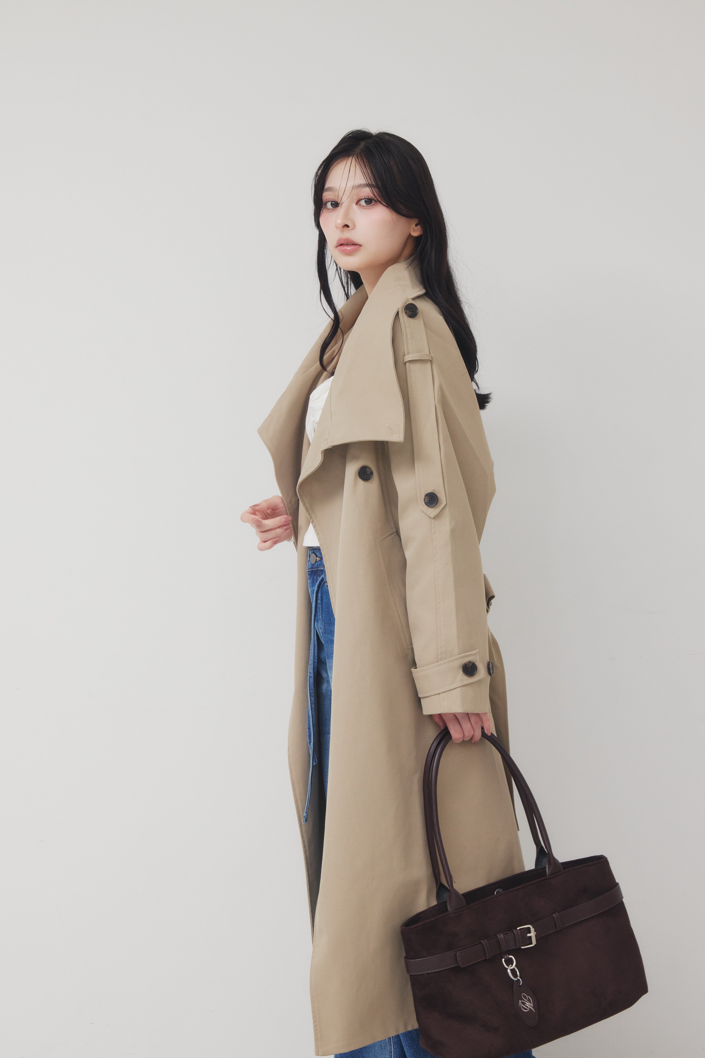 [50%]Oversized Long Trench Coat