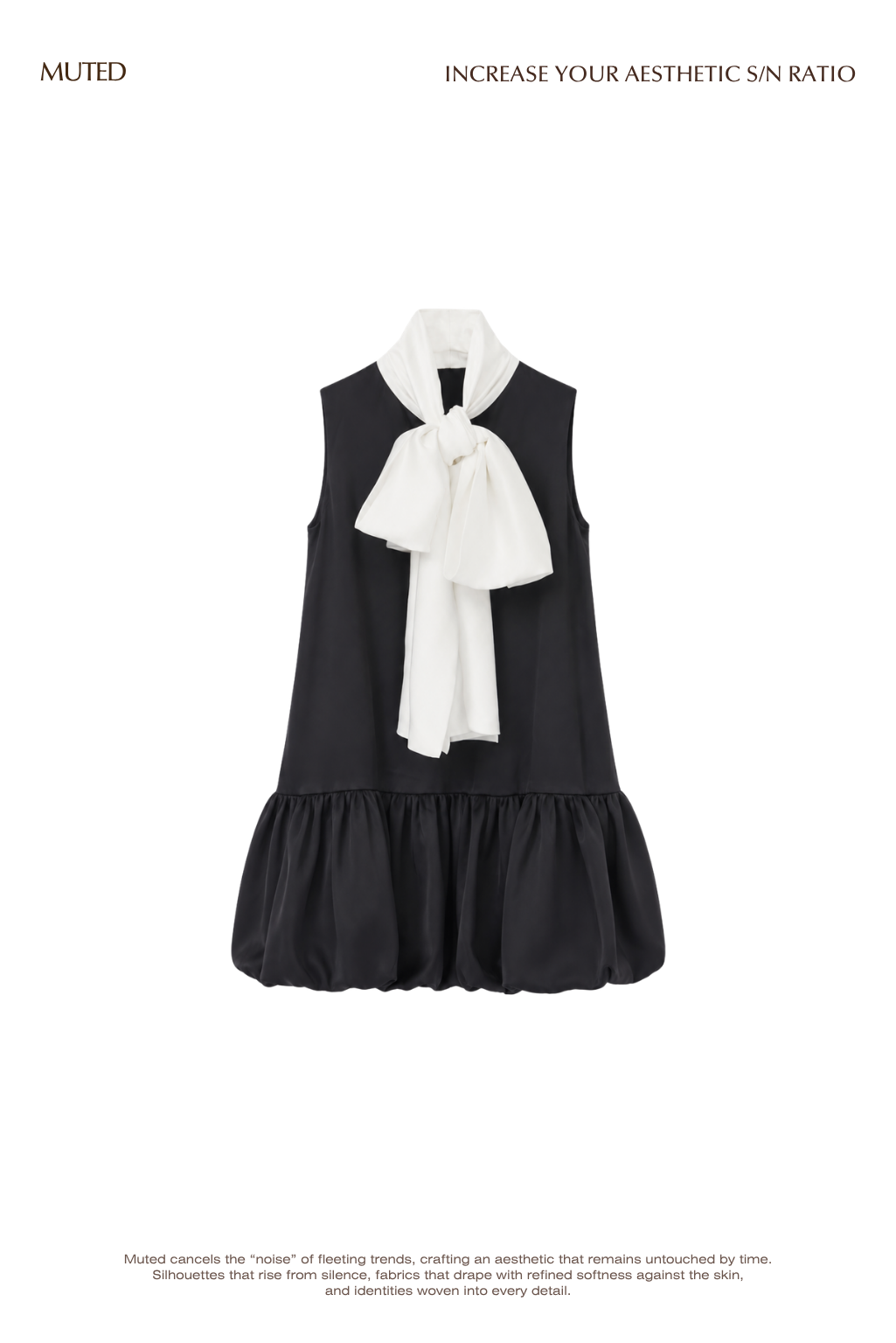[30%] Satin Ribbon scarf Mini Dress