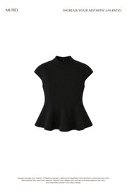 Mock Neck Peplum Top