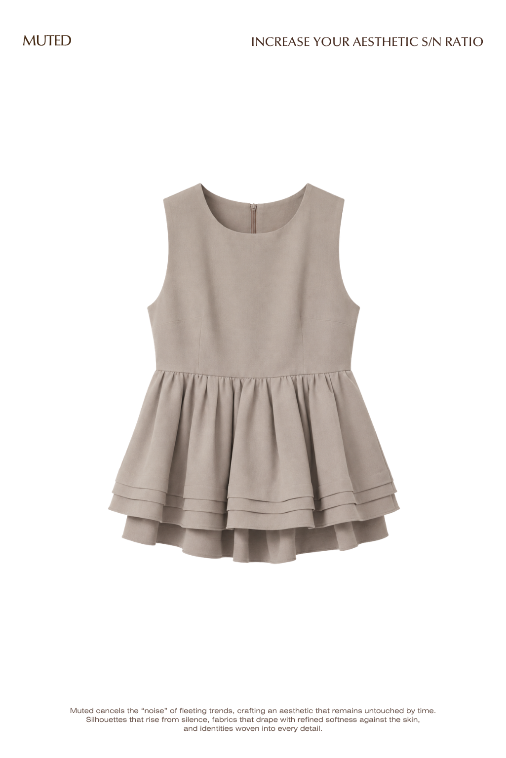 Double Flare Tuck Peplum Top