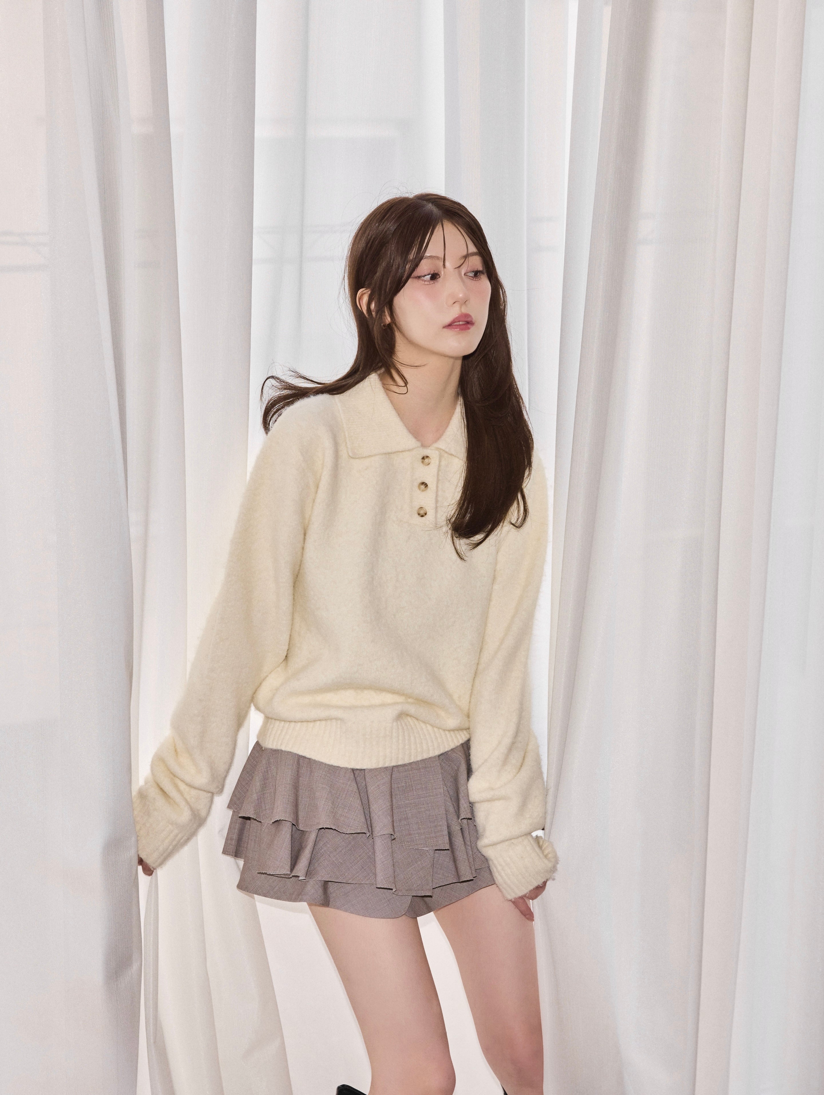 Raw Edge Frill Peplum