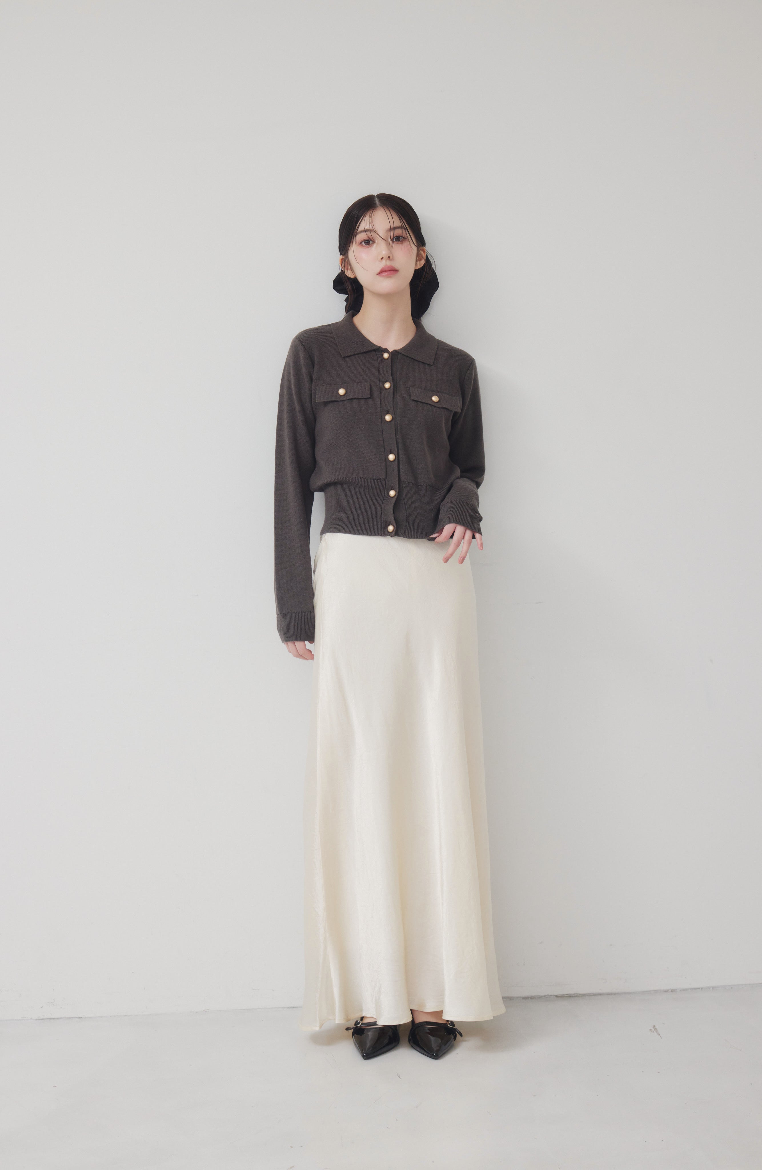 [40%] Classic Collar Knit Cardigan