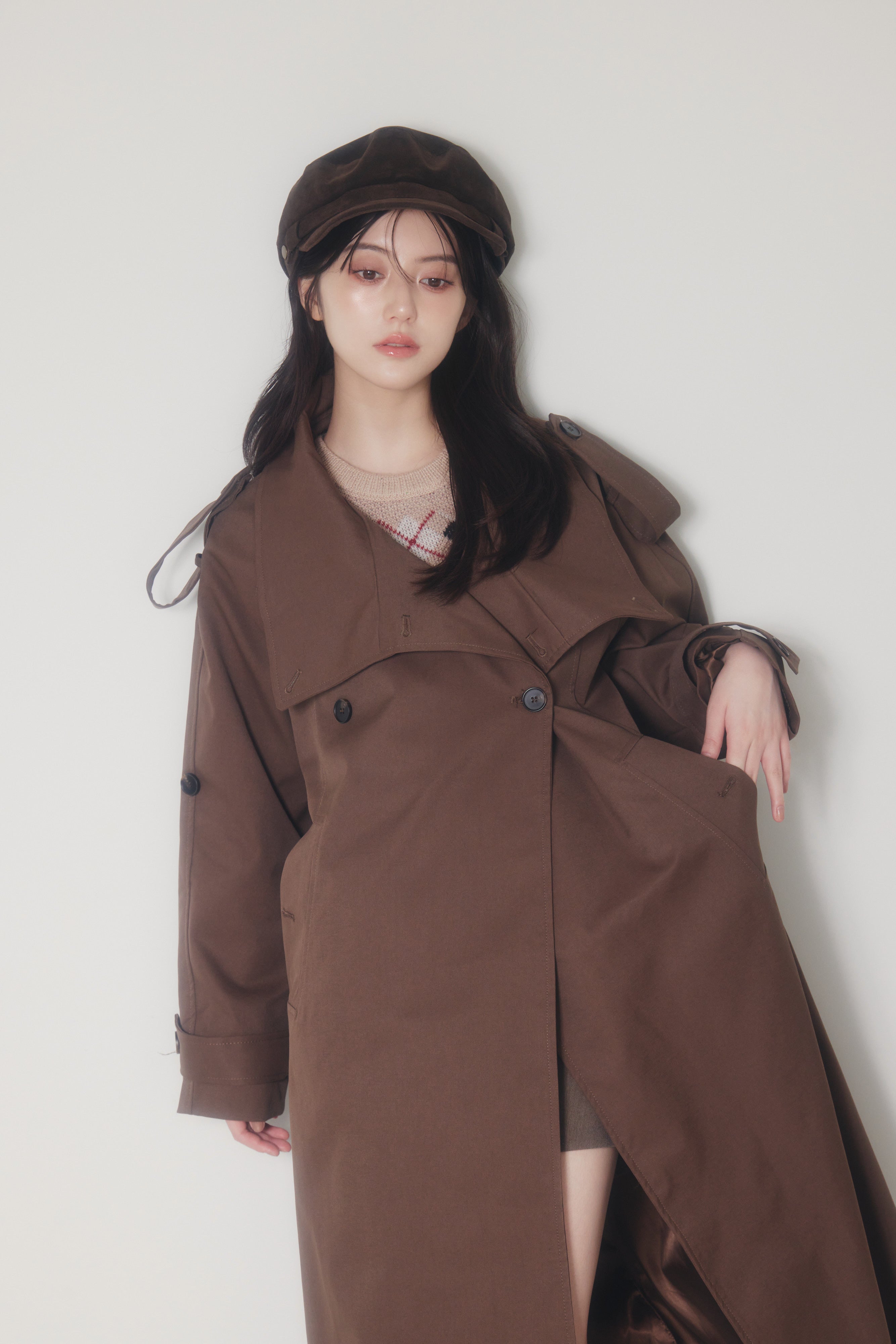 [50%]Oversized Long Trench Coat