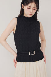 Cable sleeveless knit