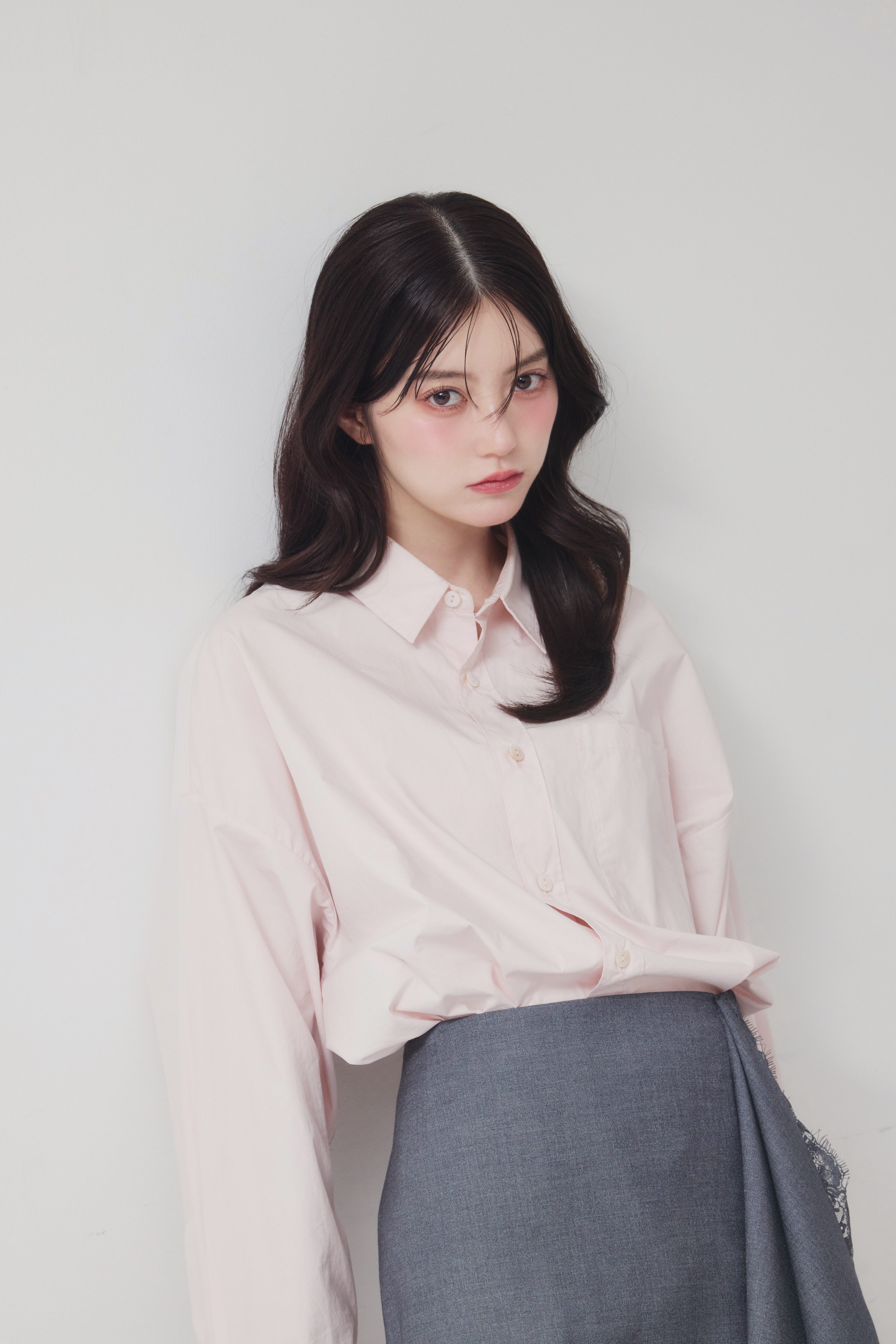 [40%] Oversized Layered Cuff Shirt